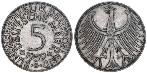 Deutschland 1959 g silber - dm,