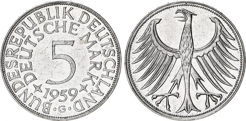 Deutschland silber 1959 g - 5,