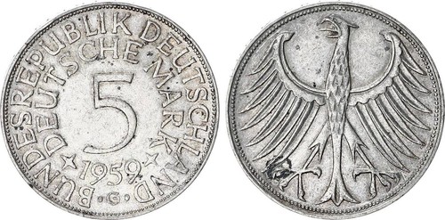 Deutschland 1959 g silber - deutschland, 5